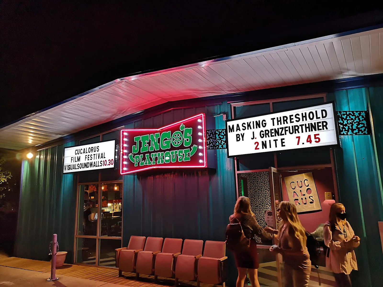 Festivalgoers outside Jengo's Playhouse on Princess Street during the Cucalorus Film Festival in Wilmington